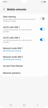 Press Network mode ‹SIM› . Press Network mode ‹SIM› .