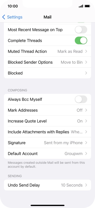 Press Default Account. Press Default Account.