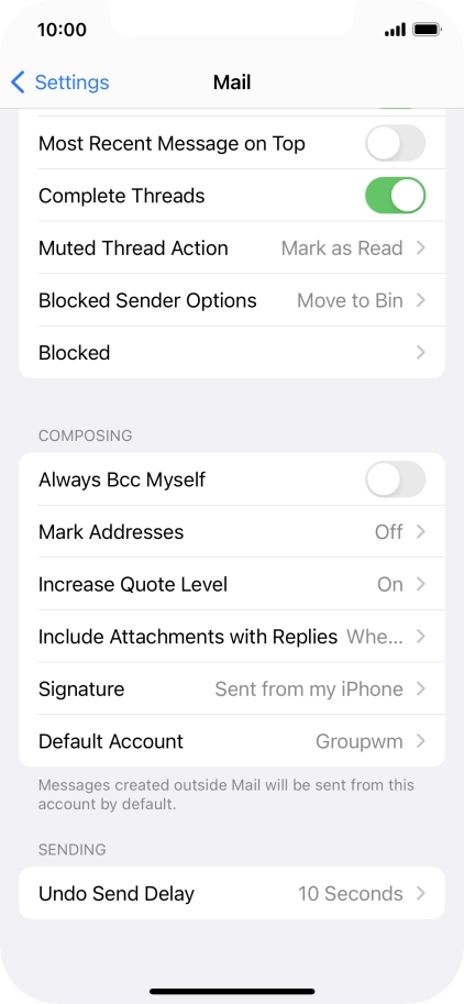 Press Default Account. Press Default Account.