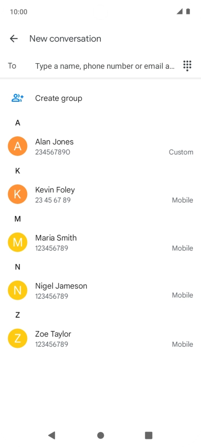 Press the field next to 