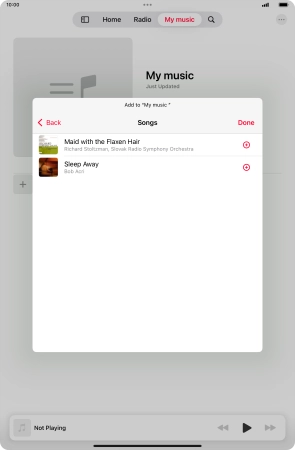 Go to the required category and press the add icon next to the required audio file.