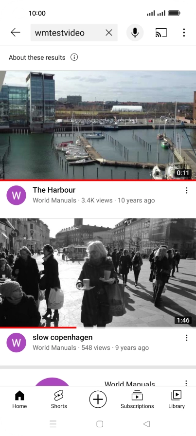 Press the required video clip.