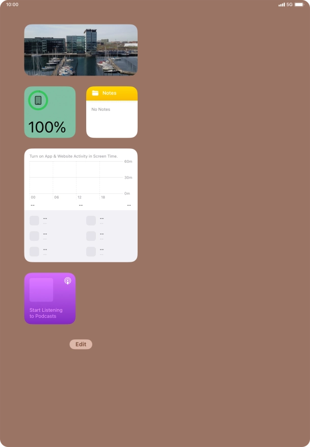 Press and hold the required widget until a pop-up menu is displayed.