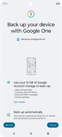 Press Turn on to turn on the function. Press Turn on to turn on the function.