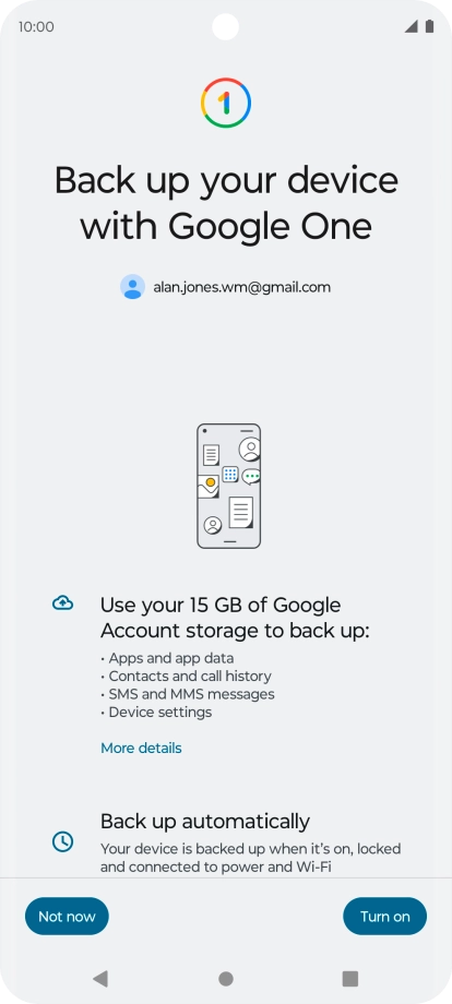 Press Turn on to turn on the function. Press Turn on to turn on the function.