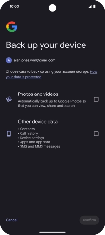 Press the fields next to the required data types to select them. Press the fields next to the required data types to select them.