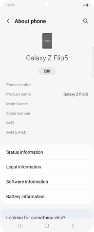 Press Status information.