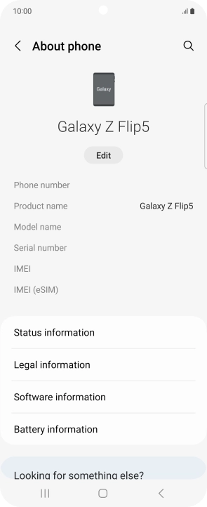 Press Status information.