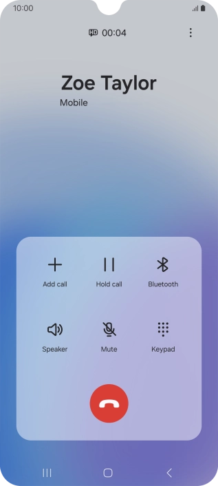 Press the end call icon.