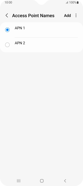 Press the field next to the data connection to activate it.