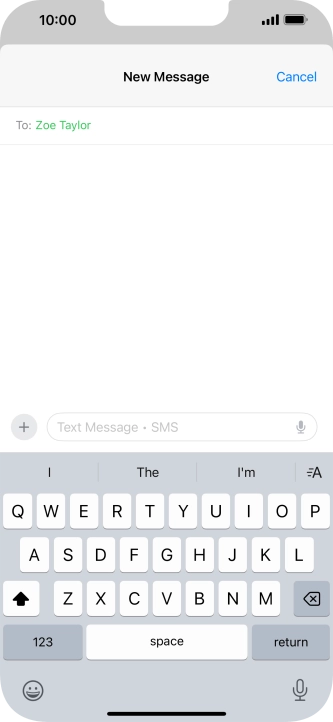 Press the microphone icon and say the required text.