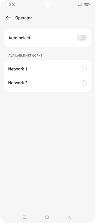 Press the required network. Press the required network.