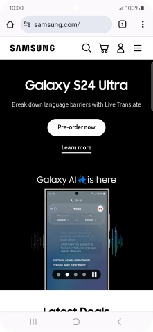 Press the menu icon.