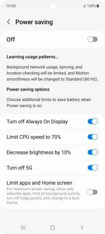 Press the indicators next to the required settings. Press the indicators next to the required settings.