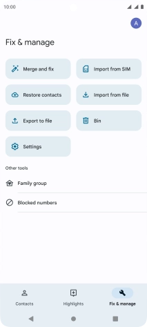 Press Import from SIM.