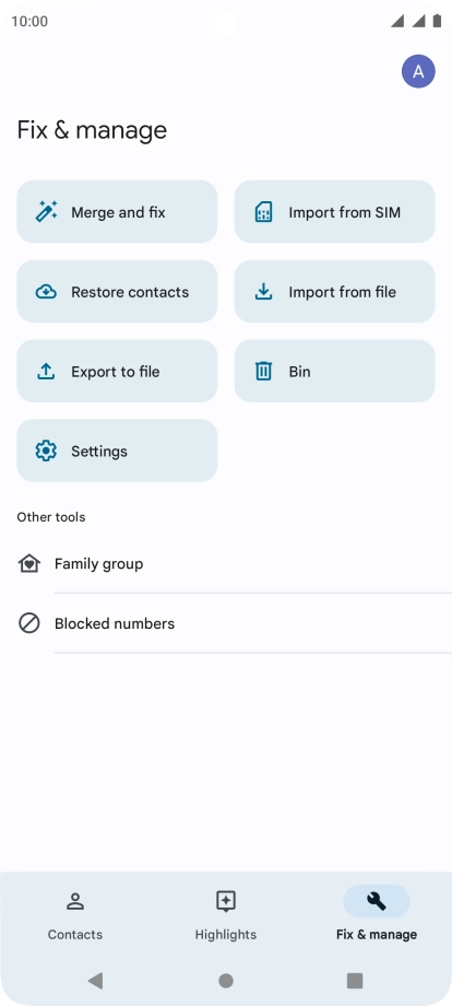 Press Import from SIM.