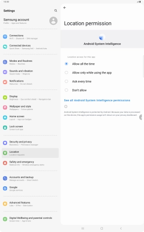 Press the required setting. Press the required setting.