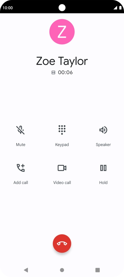 Press the end call icon.