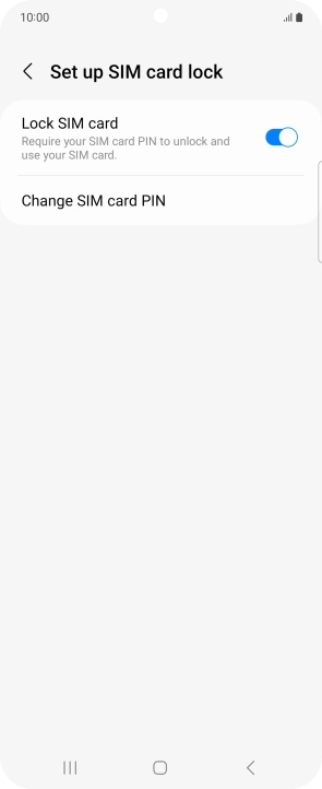 Press Change SIM card PIN. Press Change SIM card PIN.