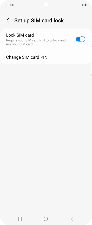 Press Change SIM card PIN. Press Change SIM card PIN.