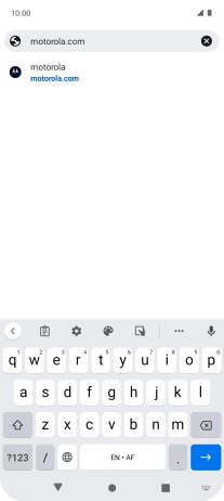 Key in the address of the required web page and press arrow right.