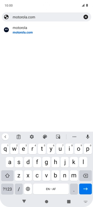 Key in the address of the required web page and press arrow right.