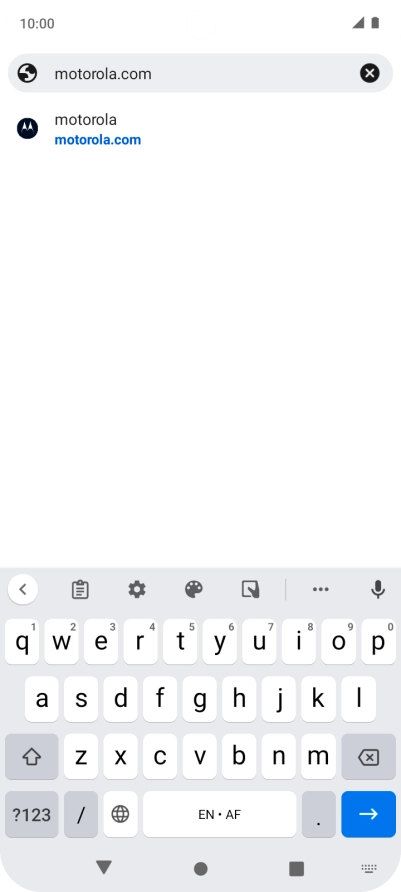 Key in the address of the required web page and press arrow right.