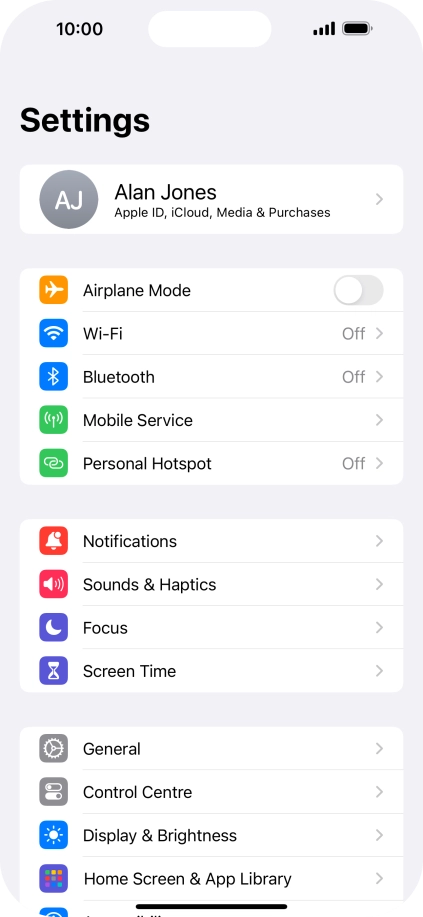 Press Display & Brightness.