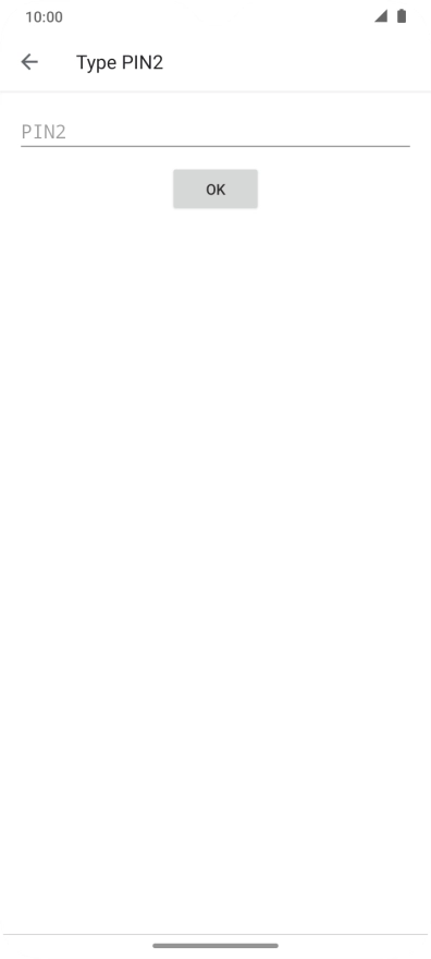 Press PIN2 and key in your PIN2. The default PIN2 is 1111. Press PIN2 and key in your PIN2. The default PIN2 is 1111.