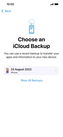 Press the required backup and your phone restores the content of the selected backup. Subsequently, follow the instructions on the screen to set up your phone and prepare it for use.