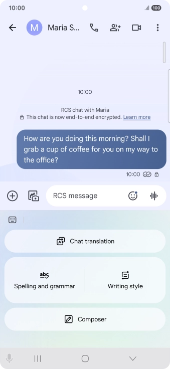 Press Chat translation.
