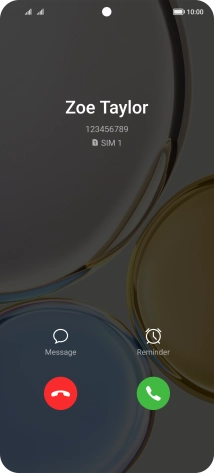 Press the accept call icon.