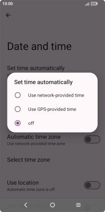 Press Use network-provided time.