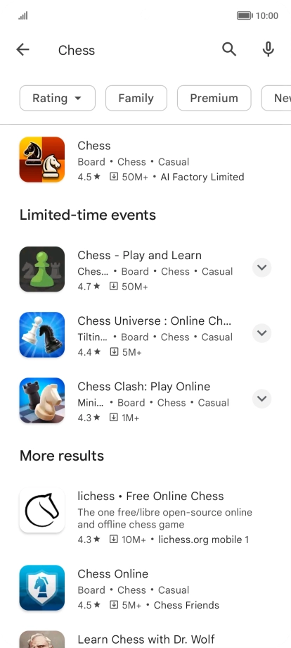 Press the required app.