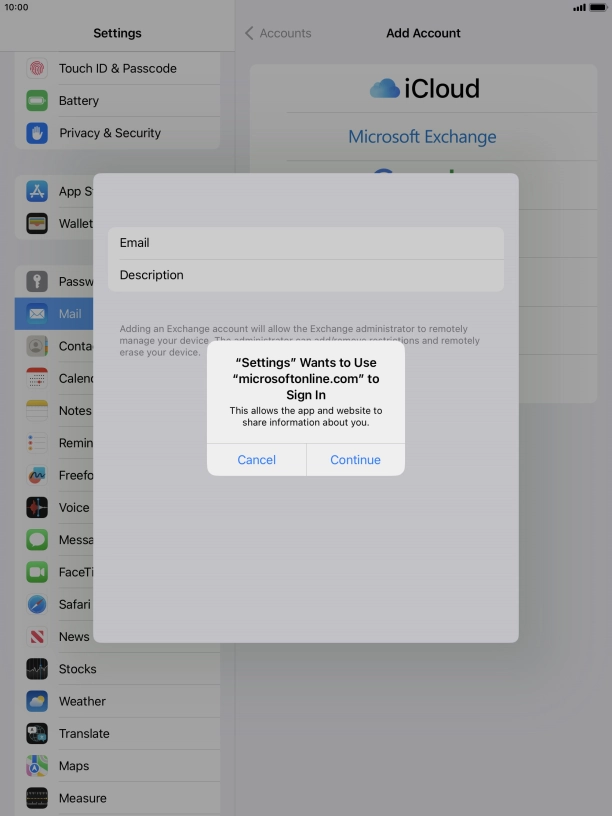 Press Continue. Press Continue.