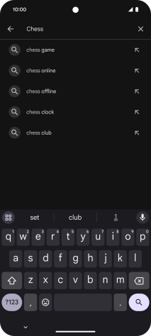 Key in the name or subject of the required app and press the search icon.