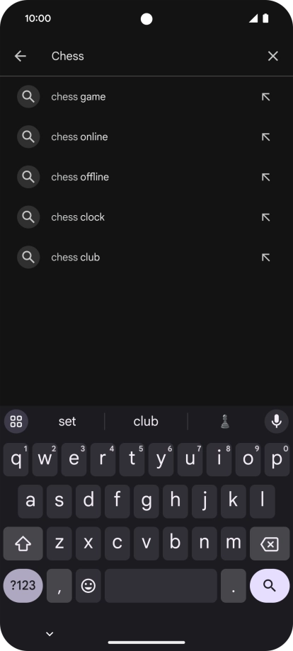 Key in the name or subject of the required app and press the search icon.