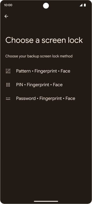 Press the required phone lock code and follow the instructions on the screen to create an additional phone lock code.
