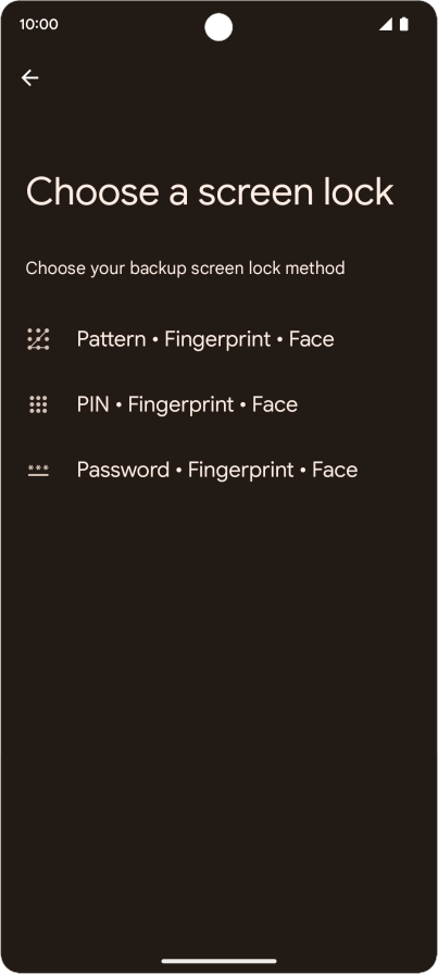 Press the required phone lock code and follow the instructions on the screen to create an additional phone lock code.