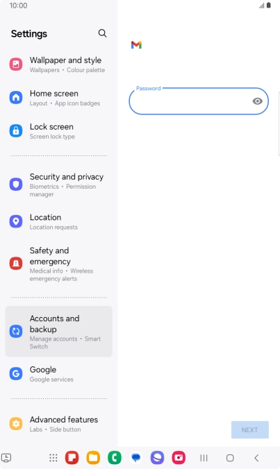 Press the field below 