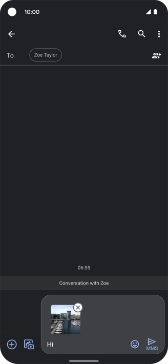 Press the send icon when you've finished your picture message.