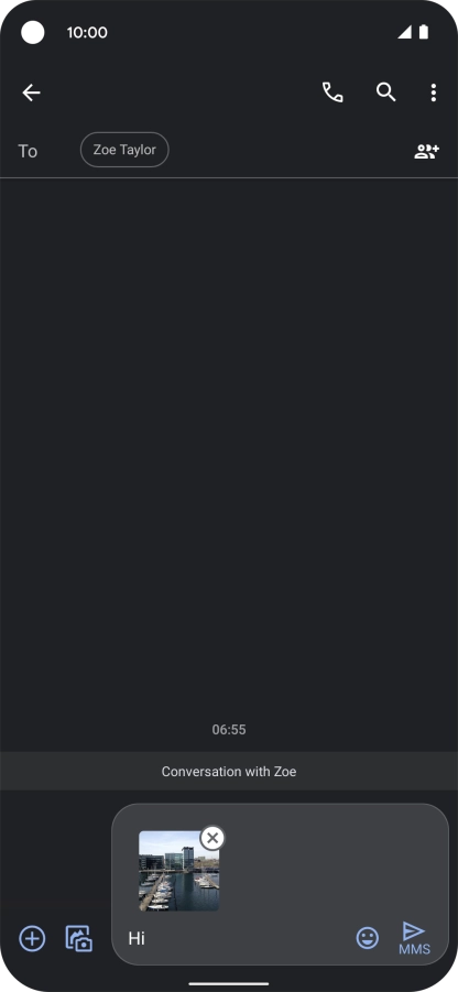 Press the send icon when you've finished your picture message.