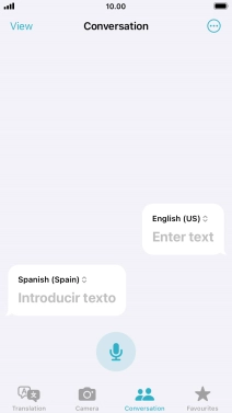 Press the microphone icon and say the required word or sentence.