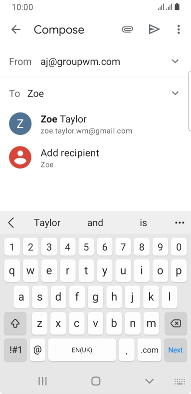 Press the required contact. Press the required contact.