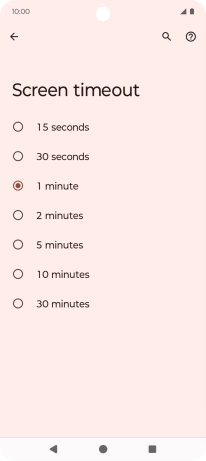 Press the required setting.