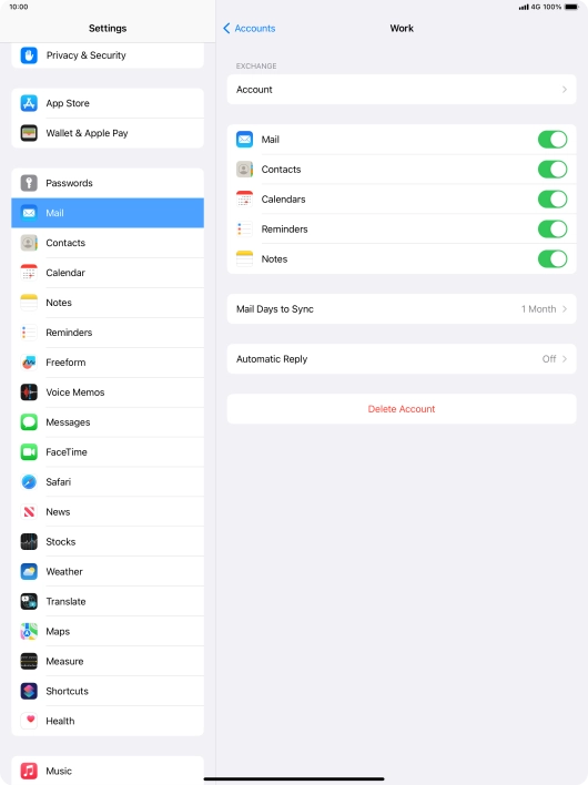 Press Delete Account.