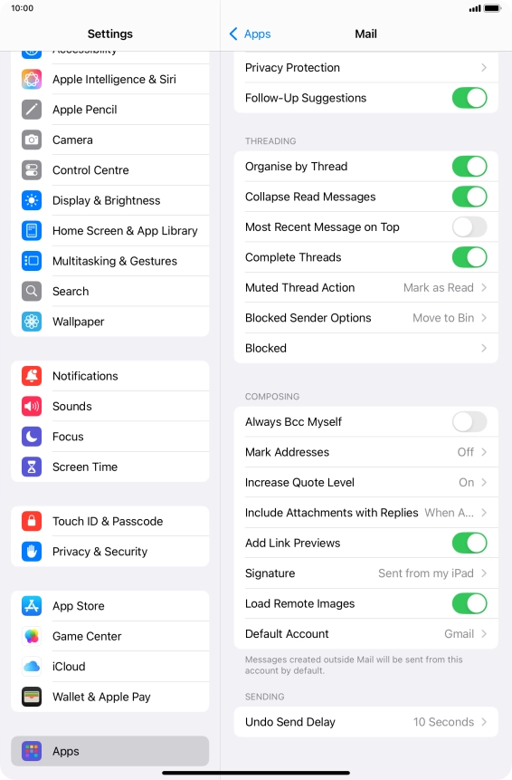 Press Default Account.
