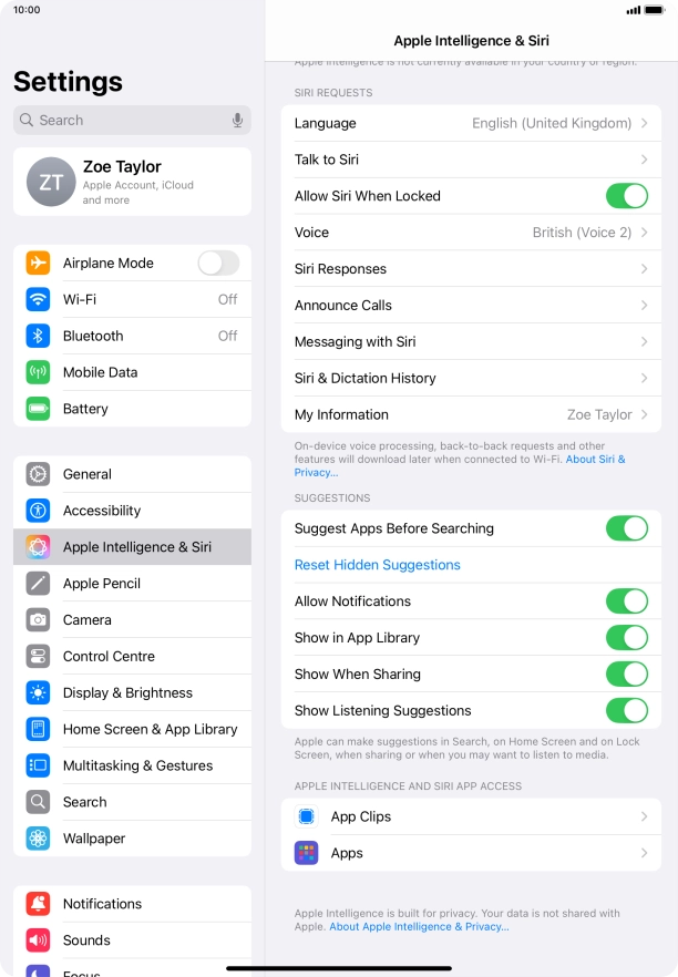 Press the indicator next to 