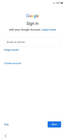Press Email or phone and key in the username for your Google account.