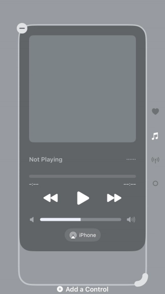 Press the remove icon on the required Control Centre page to remove it from Control Centre.